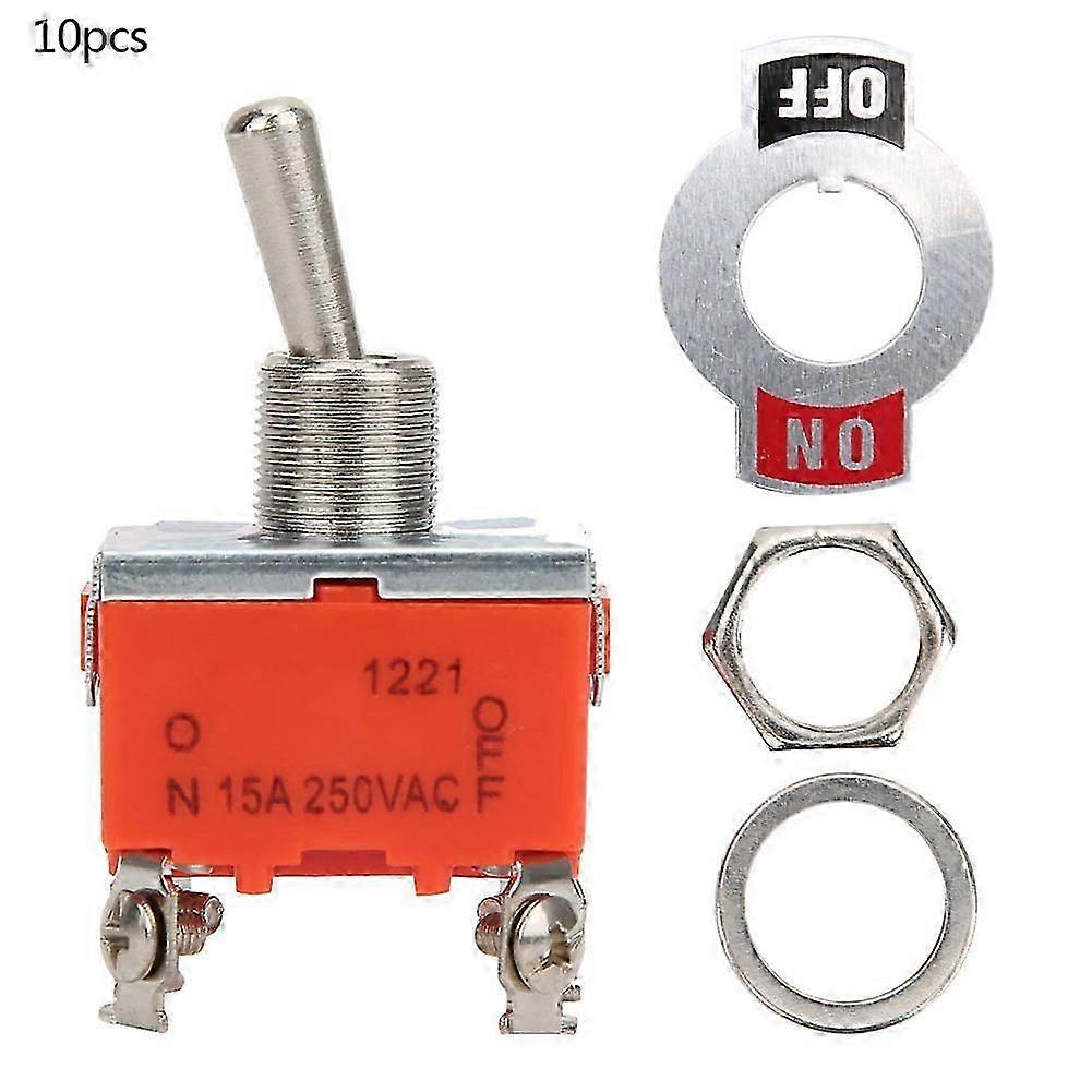 10PCS E TEN1221 AC 250V 15A Mini Toggle Switch ON OFF 2 Position 4 Pin Toggle Switch