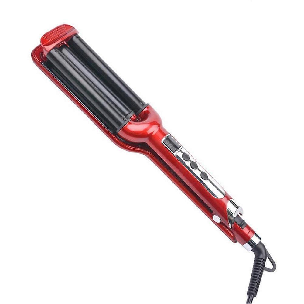 Triple Barrel Curling Iron with LCD Display, Fast Heat Up, Adjustable Temperature, Beach Waves