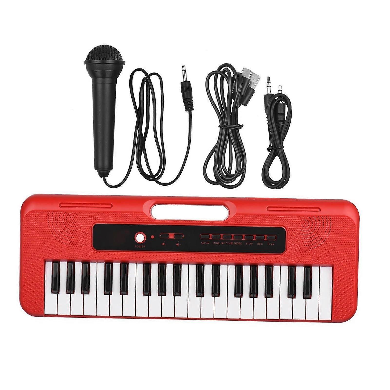 37 Key Electronic Keyboard Piano with Microphone, Recording Function, Demo Songs and Multiple Rhythms