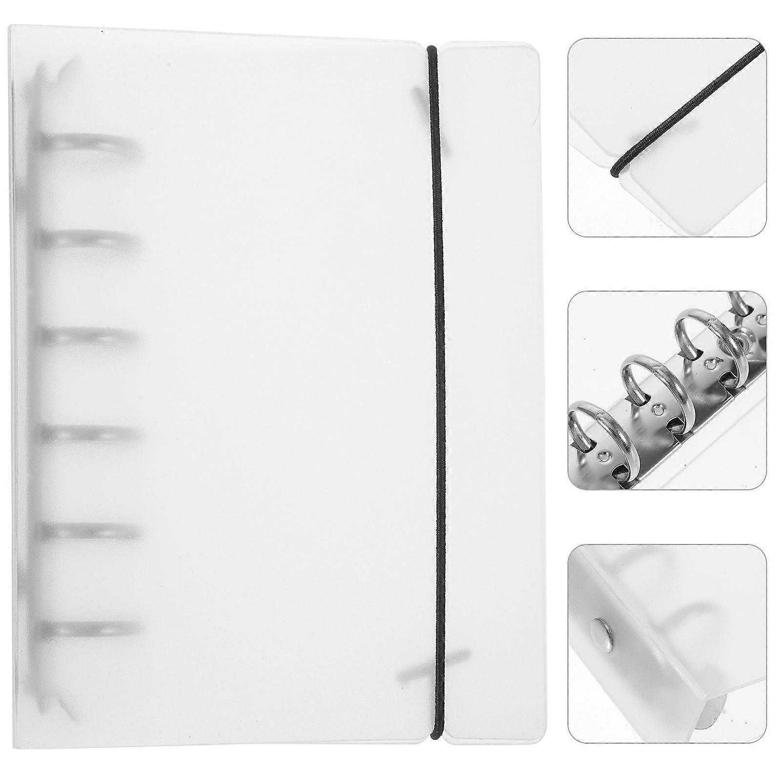 2Pcs Office Binder Notebook File Organizer Folder Clear Portable A5 A7 Planner Document Holder A5 Binder