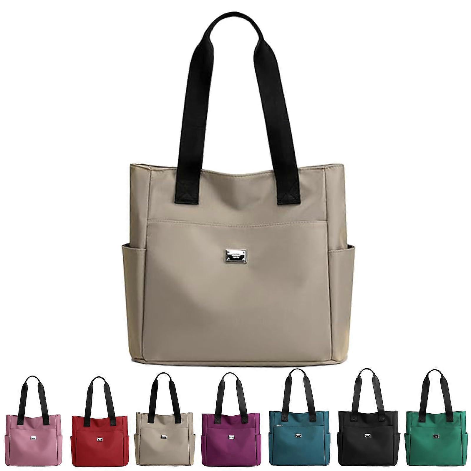 Large Capacity Water Resistant MultiPocket Nylon Shoulder and Crossbody Bag with AntiTheft Design Gray