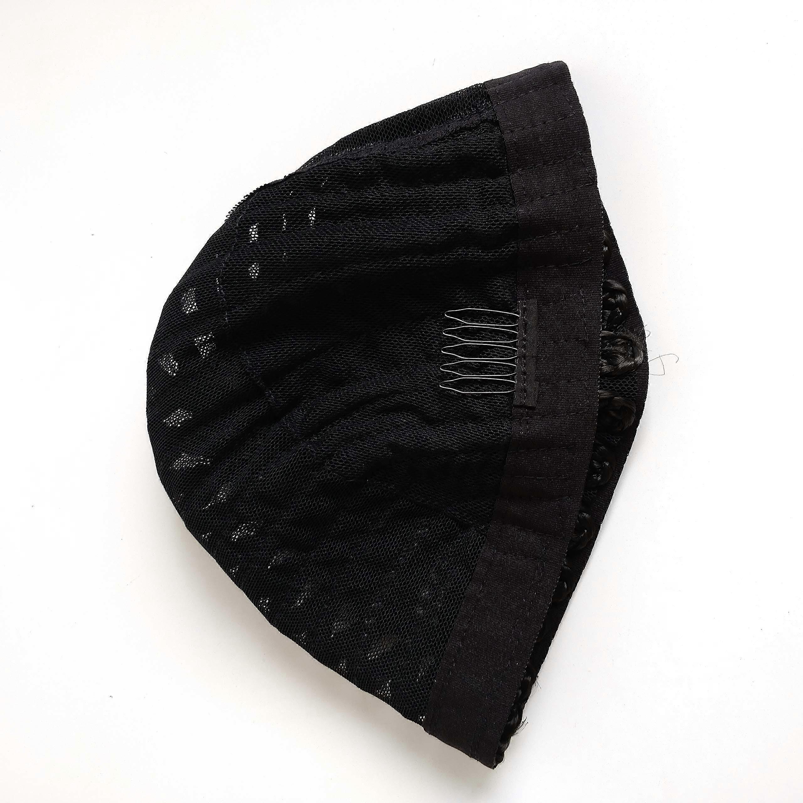 Black Cornrow Wig Cap for Crochet Braids with Secure Elastic Fit and Breathable Stretch Net