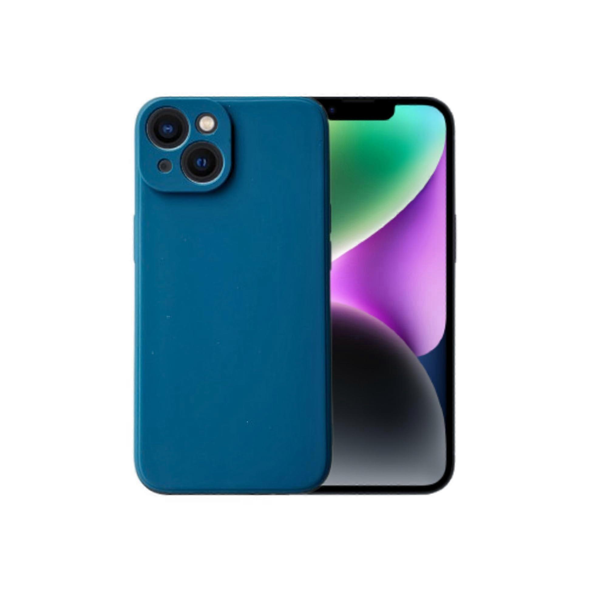 Case for iPhone 14 Plus Teal Liquid Silicone Slim Soft Touch Grip 360 Full Body Protection