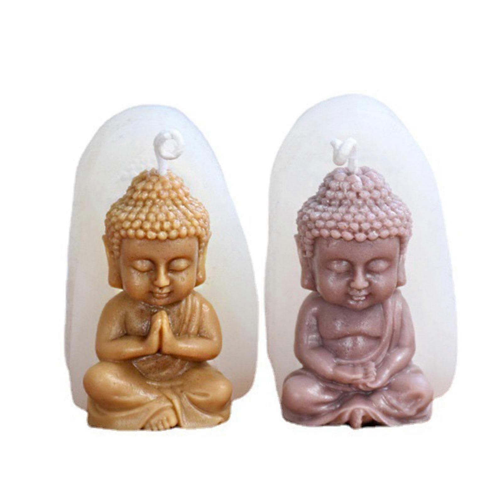 3D Buddha Candle Mold Set, Reusable Silicone Mould for Soap Making and Craft Projects