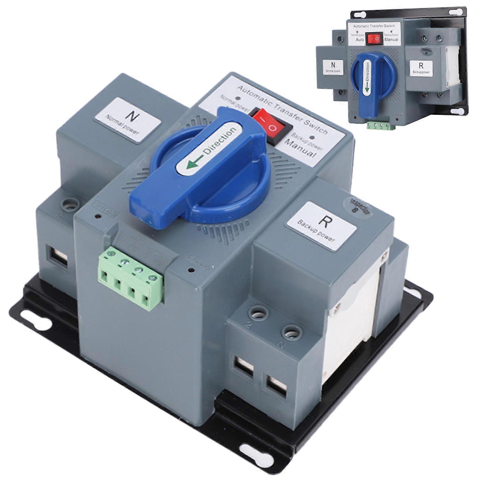 Automatic Transfer Switch 110V Dual Power Generator Transfer Switch with Overload Protection and Dual Frequency Support for Home Backup