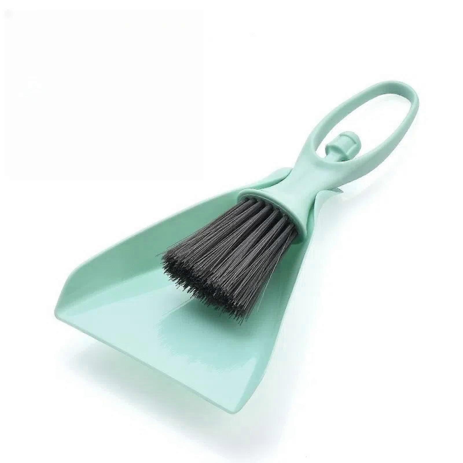 Light Blue Mini Dustpan and Brush Set for Tabletop and Keyboard Cleaning with Compact Design