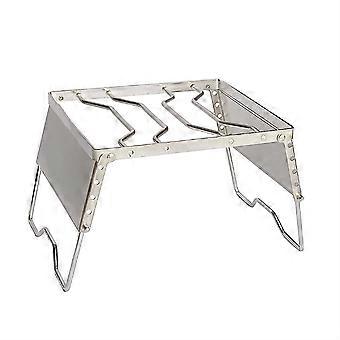 Camping Grill Foldable Stainless Steel Portable Campfire Cooking Grate for Outdoor Picnic 26x24x19.5cm