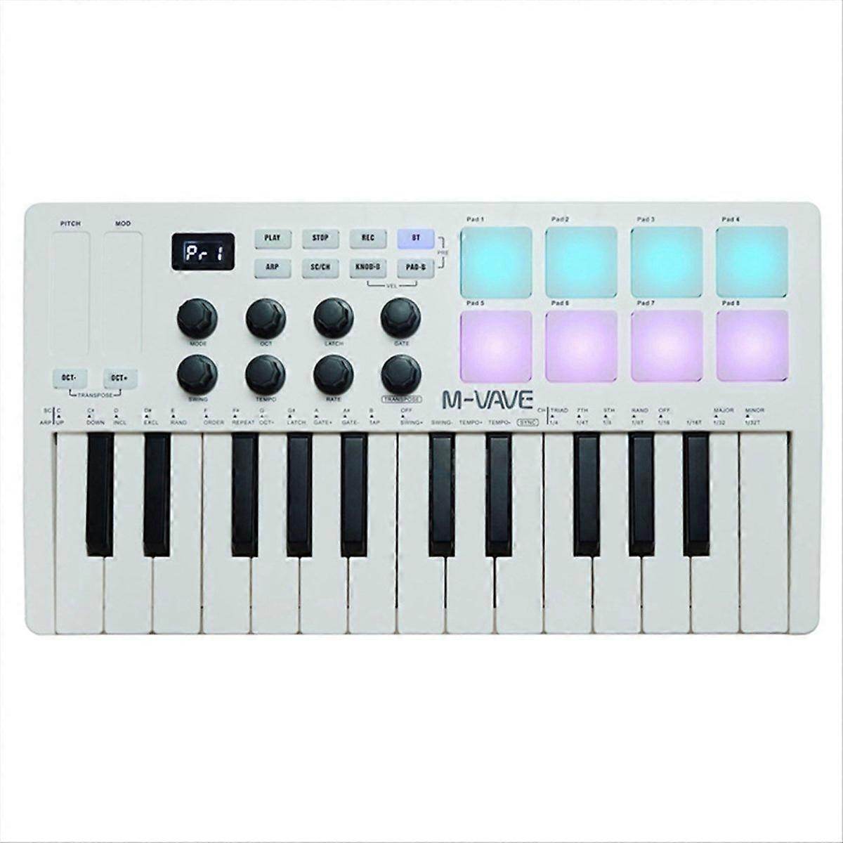  25-Key MIDI Keyboard Controller Portable Composition Drum Pad
