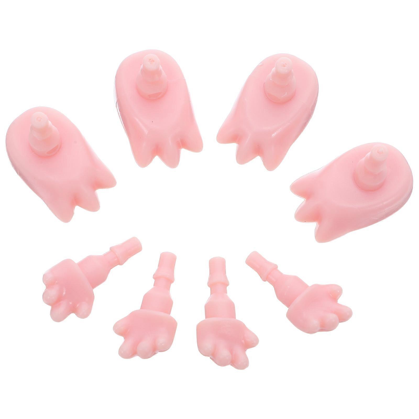 Tiny Doll Hands Plastic Replacement Parts for Doll Making 4Sets Kit