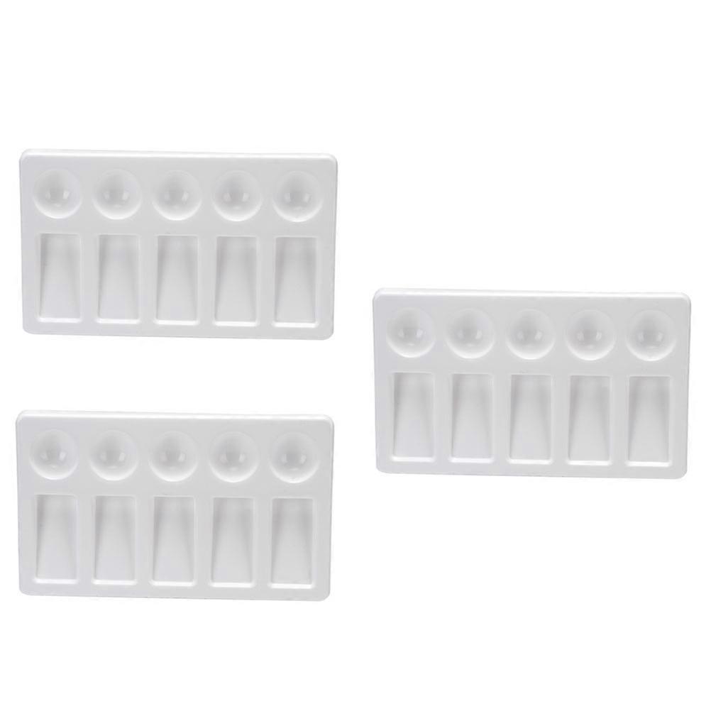 Plastic Pallets Rectangle Shape for Painting Use 3Pcs White Pigment Mixing Tray