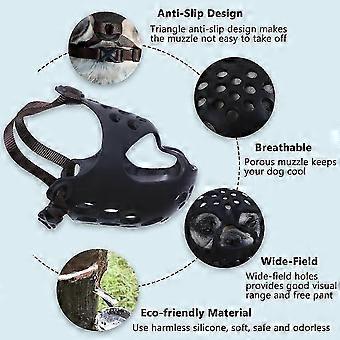Dog Muzzle for Short Snout Dogs, Soft Silicone Breathable, Anti-Biting Chewing Licking, Adjustable, Compatible with Flat-Faced Breeds