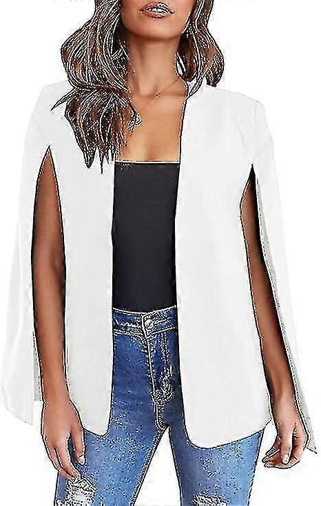 Womens Cape Blazer, Split Sleeve Open Front Casual Jacket Coat
