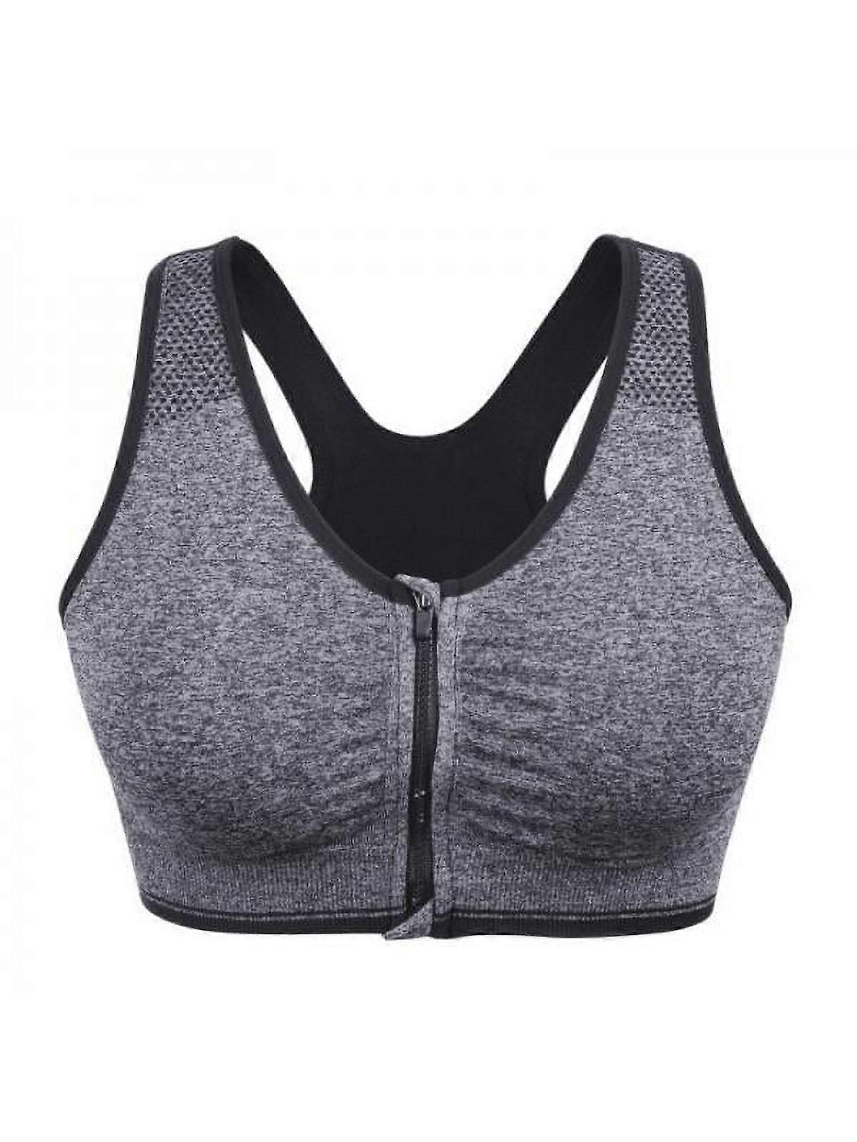 Women's Zip Front Closure Sports Bra Ultra-thin Large Bra Sports Bra Front Zipper Full Cup Padded Tops Seamless Wirefree Active Workout Gym Yoga Bras