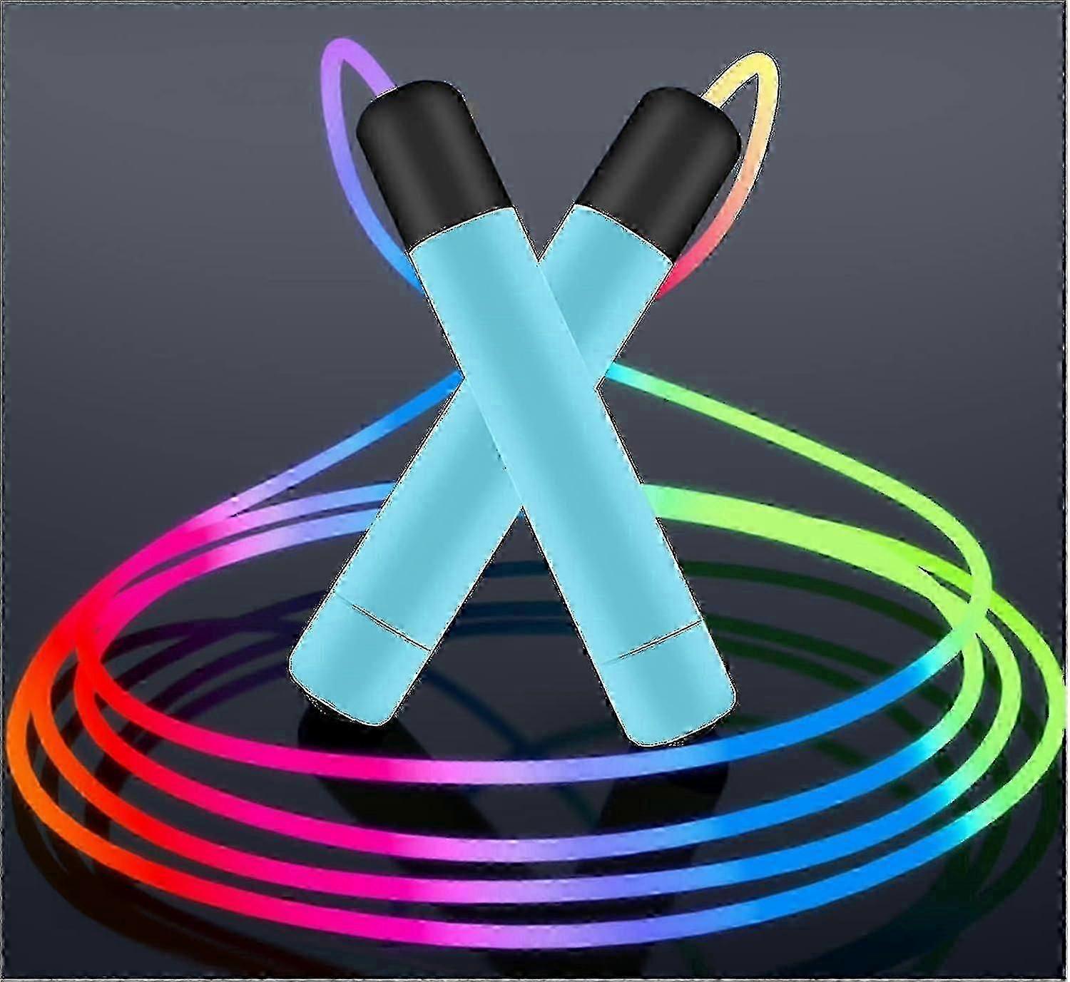 Led Rainbow Jumping Rope Luminous Adjustable Skipping Ropes