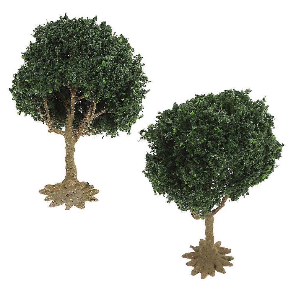 Scenic Tree Model Mini Model Trees for Landscape 2Pcs Artificial Green Trees