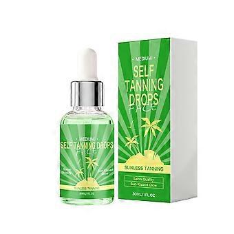 Face Self Tanning Drops 30ml Light Medium Dark Shades Customizable Facial Glow Mix with Moisturizer Serum Buildable Streak Free No Sun Needed