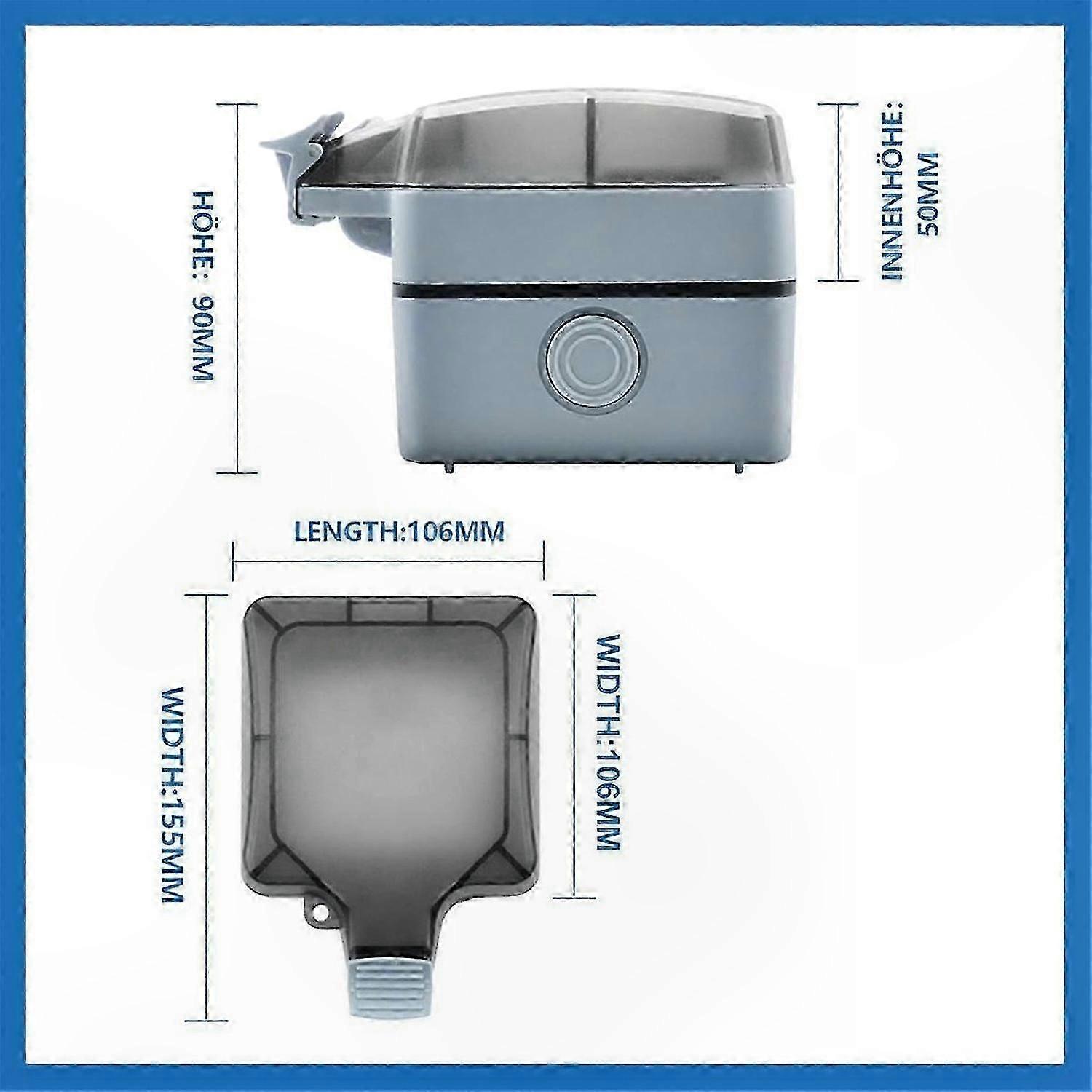 Waterproof Outdoor Socket with Switch, Indicator Light, Hinged Lid, and Lockable EU Plug IP66