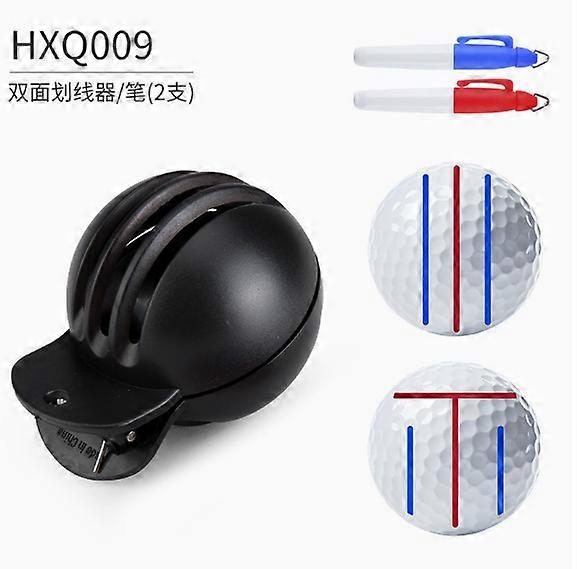 Golf Ball Marker Stencil with 2 Waterproof Pens, DoubleSided Alignment Tool for Precise Lines