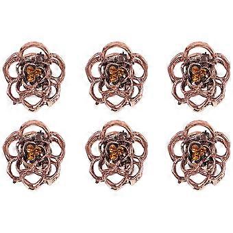6pcs Vintage Hair Claw Hollowed-out Rose Mini Trumpet Hair Claw Jaw Clip Hair Pin