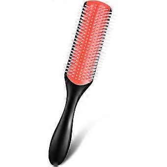 9-row Cushion Nylon Bristle Styling Brushes With Anti-static Rubber Pad Massage Hair Brush For Separating, Defining Curls,l