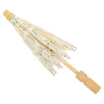 Lace Umbrella for Girls - Cute Wedding Photography Prop | Small Wood Handle | Multipurpose for Dance Stage Performance | 1 Pack