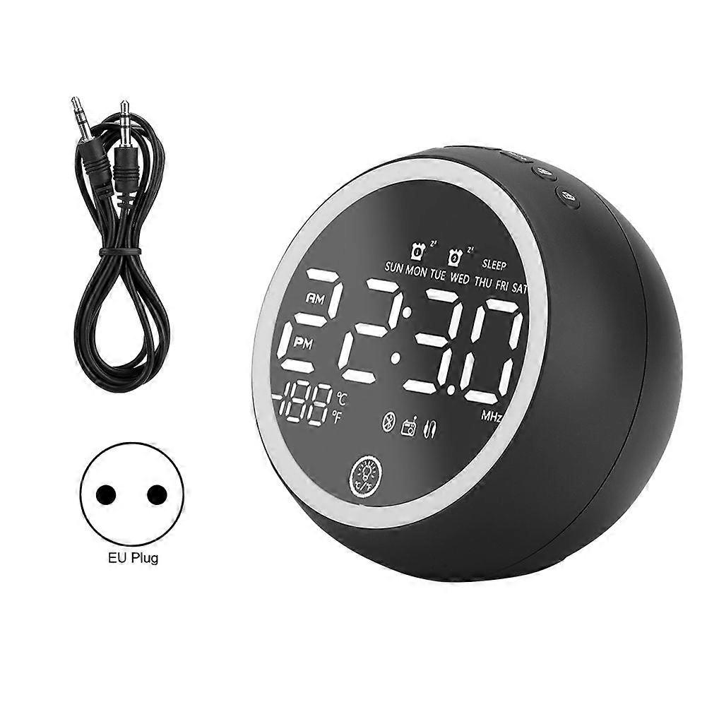 Multi-Function Dual USB Bluetooth 5.0 Hands-Free Call Speaker with Temperature Display 110-240V
