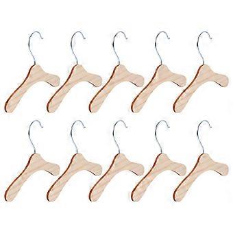40Pcs Pet Apparel Hangers Wooden Rack for Storage in Khaki Color