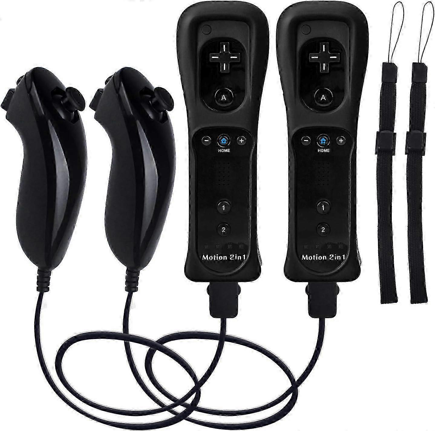 Newest Motion Plus Wii Controller 2-Pack with Nunchuck, Wii Remote