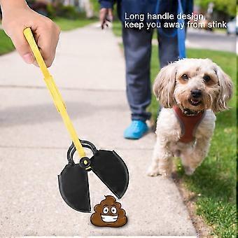 Haustier Hund Kot Schaufel Tiere Welpen Abfallentferner Pick Up Clip mit langem Griff (Gelb)