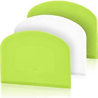 3pcs Teig Scraper Teig Karte Teig Cutter Teig Spatel Teig Schaber Karte Bpa Free Pe Kunststoff Flexible Kuchen Scraper, Sharp Edge Ecken Silikon Dou