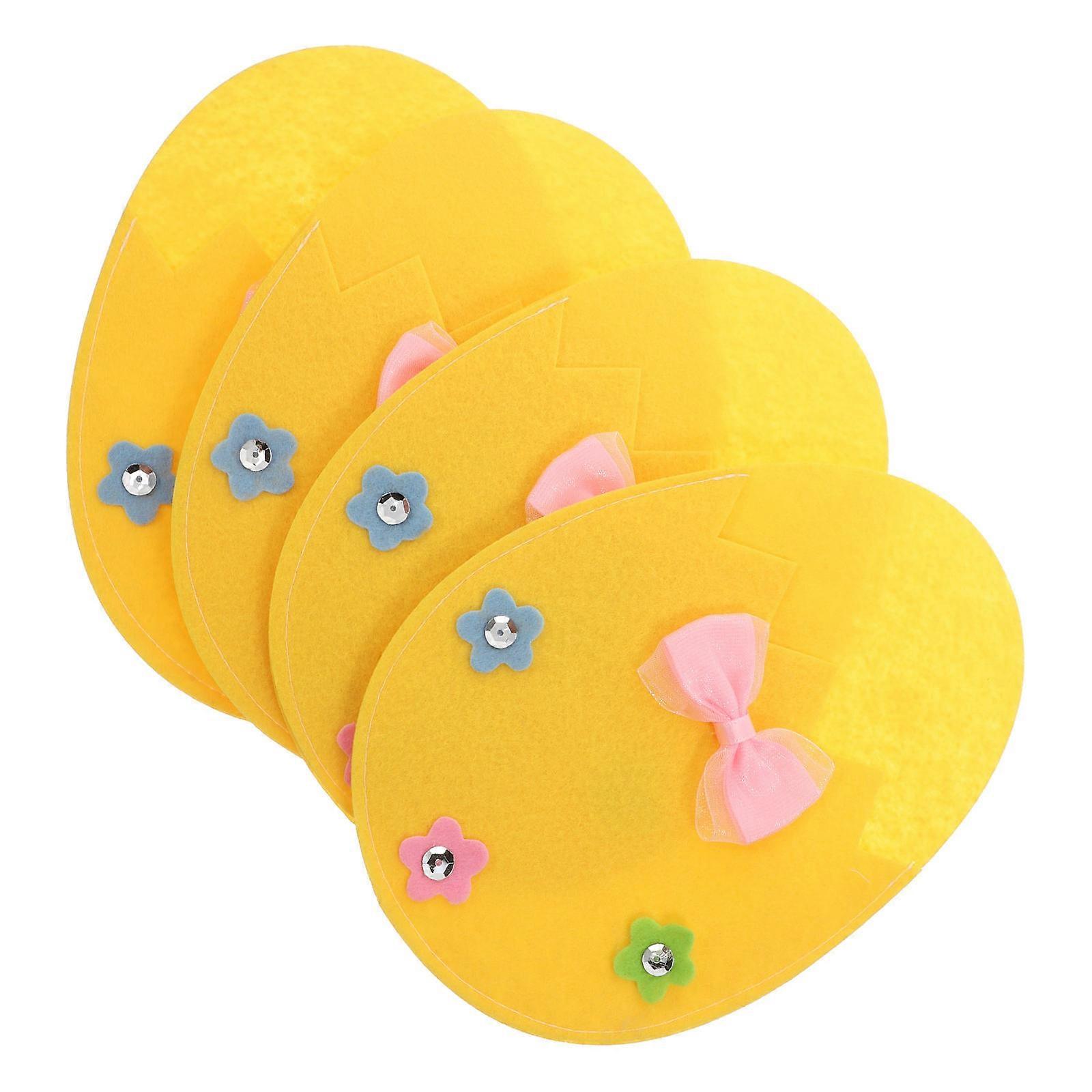 4pcs Easter Kitchen Decor Cartoon Tableware Covers Easter Cutter Fork Bags Kitchen Dining Table Decorations Easter Tableware Covers Egg Tableware Cove