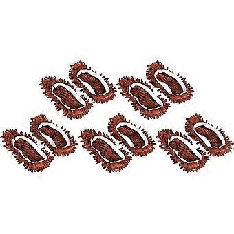 5 Pair Slippers For Floor Cleaning, Funny Slippers Reusable (brown)
