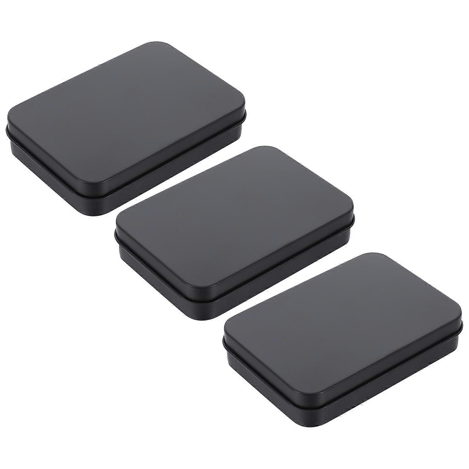 3Pcs Multi-purpose Plaything Cards Box Iron Game Cards Storage Case Rectangular Box