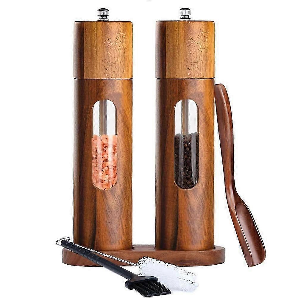 Adjustable Ceramic Salt & Pepper Mill with Manual Grinder