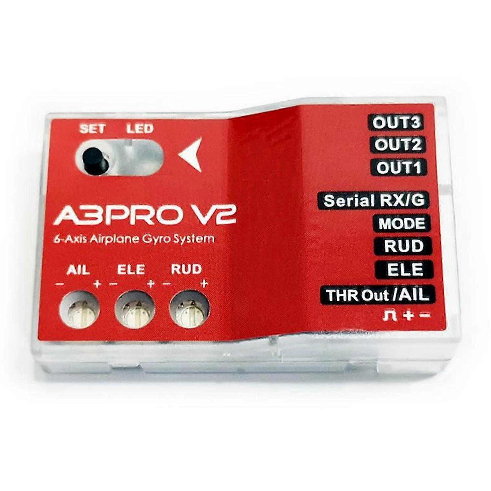 A3 Pro V2 6- Gyro Stabilizer Flight Controller /Gyroscope compatible with RC Fixed-Wing/-Wing V-Tail Airplane Elevator