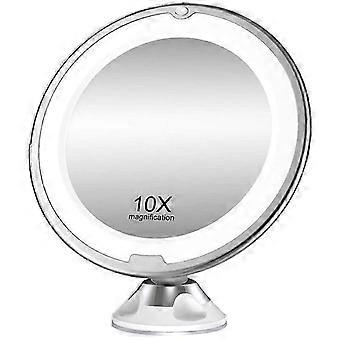 Vanity mirror, fluorescent lamp, 3 light sources, 10x magnification, 30 LEDs, adjustable intensity, touch switch, 360 rotation, white