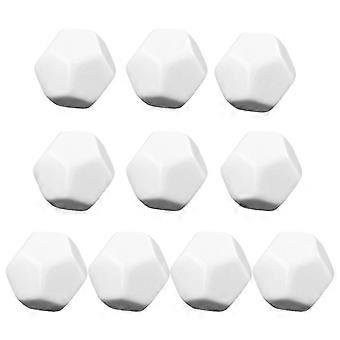 10Pcs D12 22mm Blank White Color Dice 12-Sided Can Be Written by Marker Pen for Board Games Accessories
