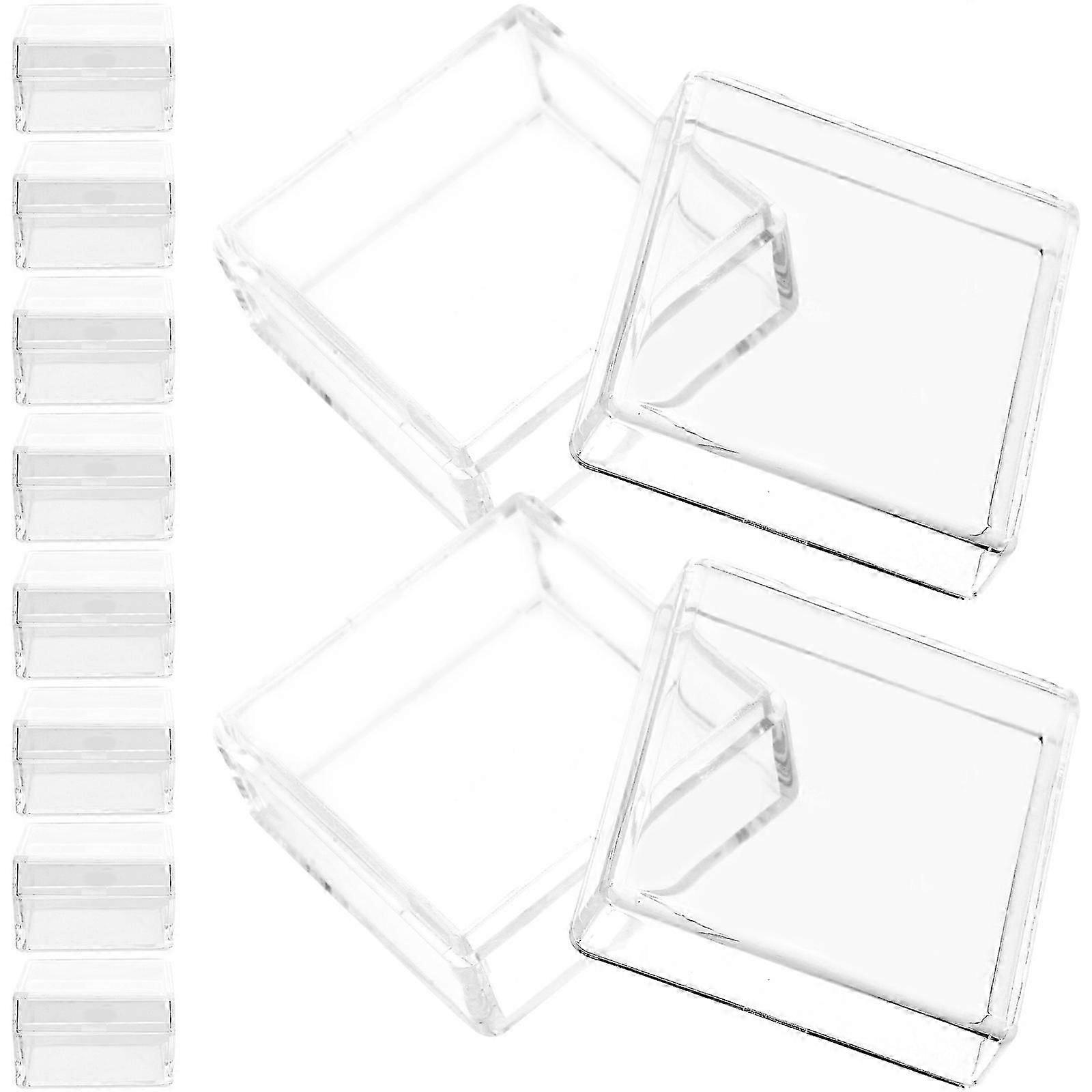 Transparent Plastic Storage Case for Specimen Display Box 10Pcs Set