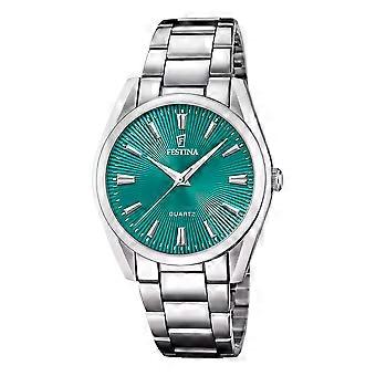 Festina Dames Alegria Teal Sunburst 37mm Roestvrijstalen Elegant Horloge F20622-Q