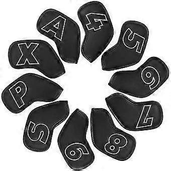 10 Pack Golf Iron Covers Set Magnetic Golf Iron Covers , Double Side Number Club Headcover