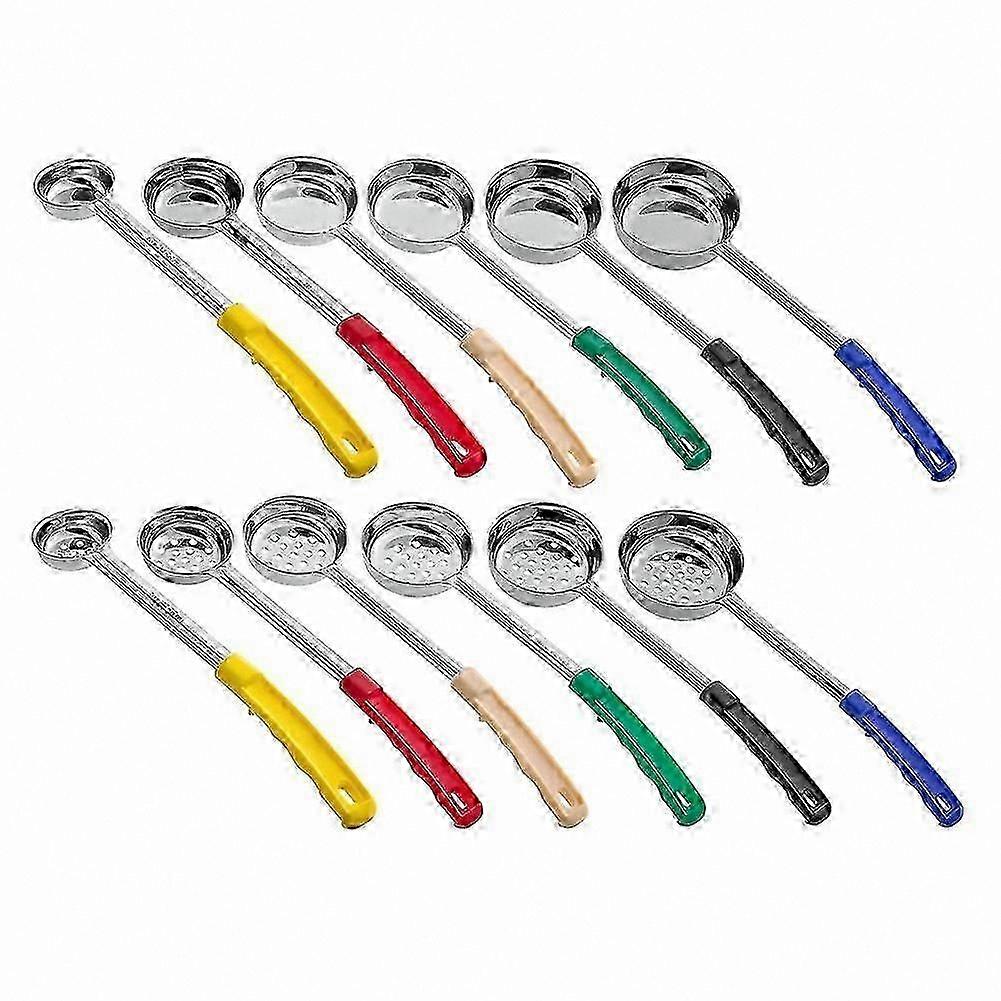 12-Piece Stainless Steel Serving Spoons Set, Perforated & Solid Portion Spoons for Safe Kitchen Use
