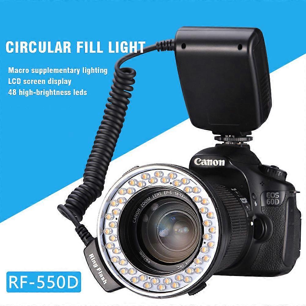 Nikon, Canon, Olympus, Fuji Compatible Rf-550D Macro Led Ring Flash Light