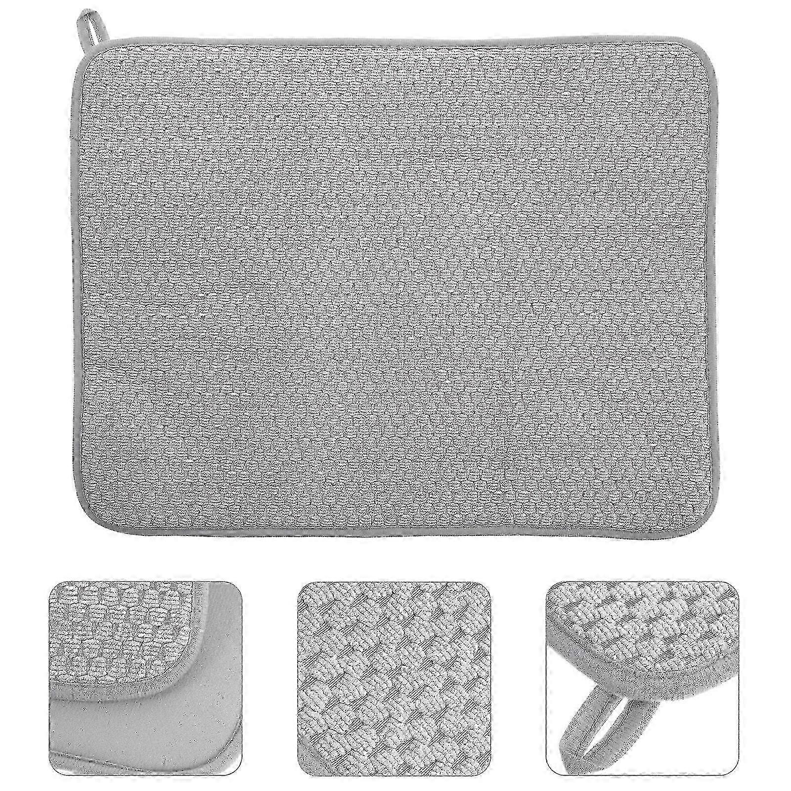 2Pcs Microfiber Dish Drying Mat Water Absorbing Kitchen Mat
