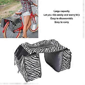 Outdoor Bike Rear Seat Bag Zebra Print Portable Large Capacity Carrier Pack