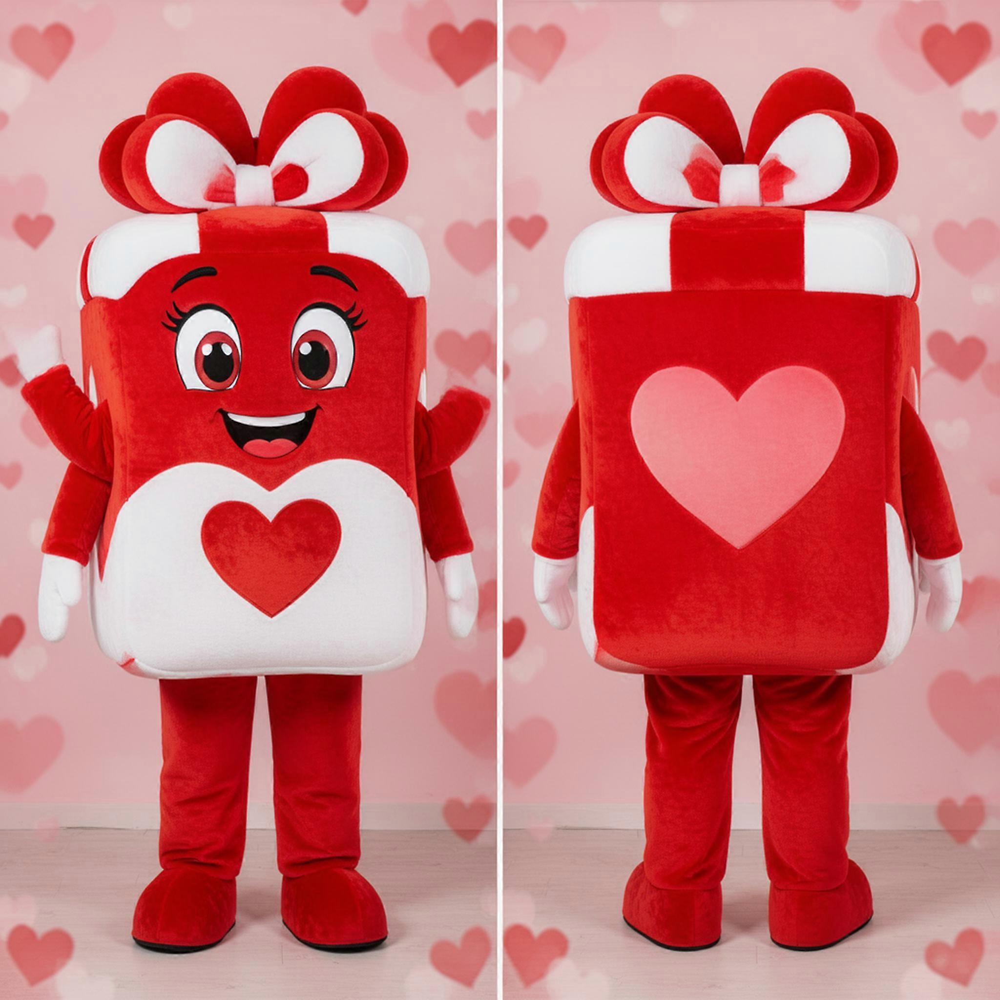 MASTICOT Velvety Red Heart-Shaped Candy Box Mascot