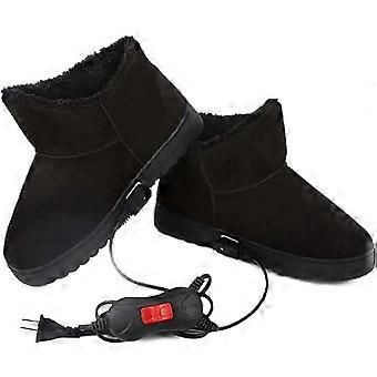 Verwarmde slippers met USB-aansluiting, zachte fleecevoering en antislipzool voor thuis en op kantoor in de winter, maat 36/38