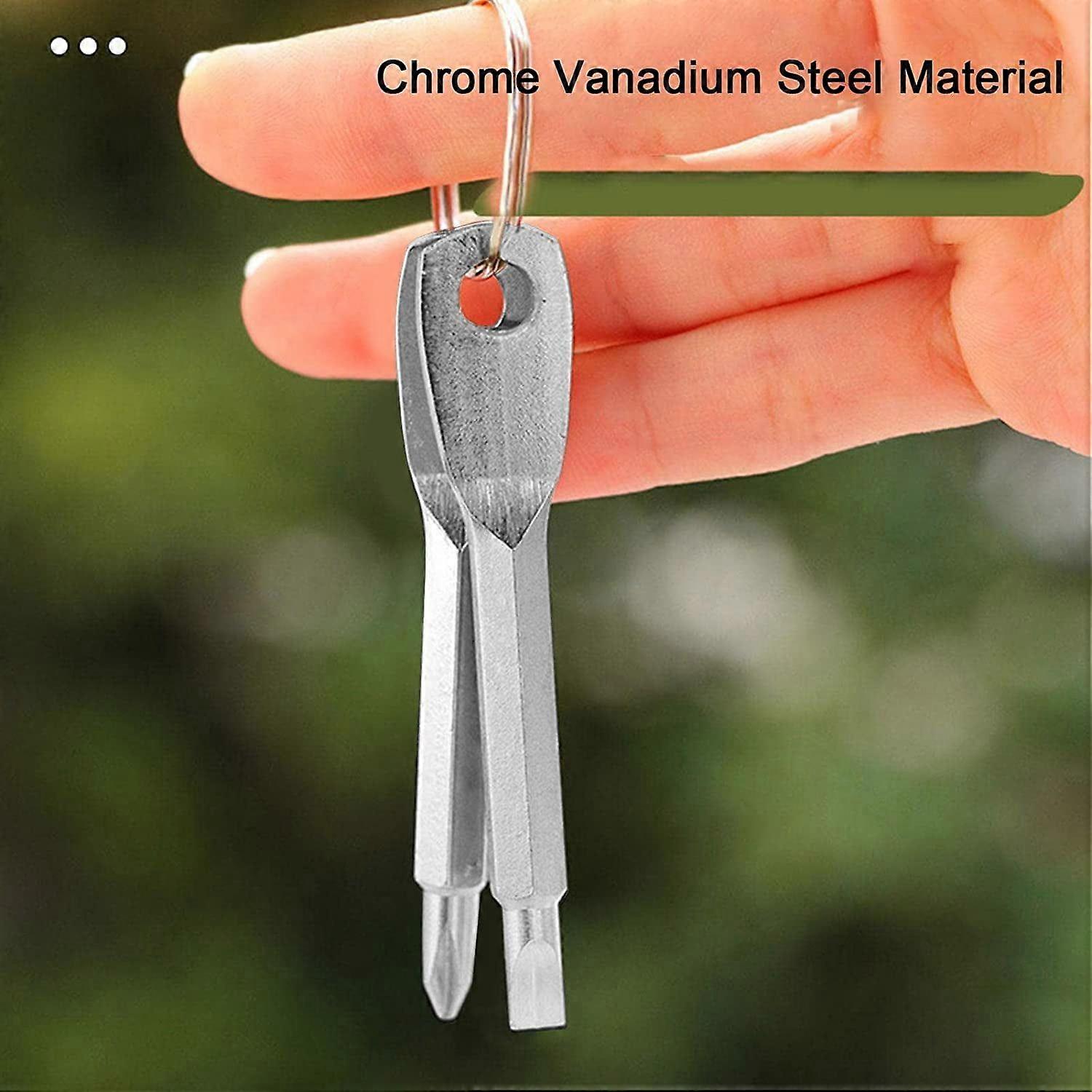 Screwdriver with Key | Travel Screwdriver Multi-Function Tool Keychain Includes Flathead Screwdriver and Phillips Screwdriver for