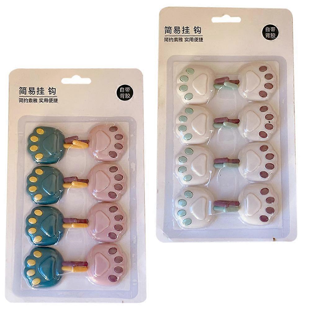 Self-Adhesive Hooks Plastic for Storage 48Pcs Cartoon Wall Mounted Hooks