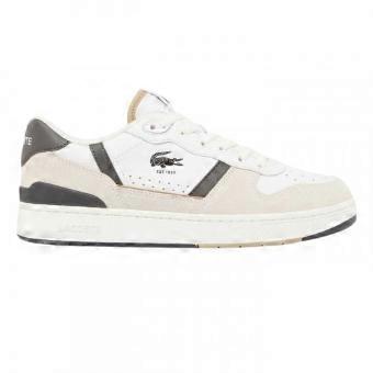 Lacoste Mens T-Clip Set Leather Flat Court Trainers