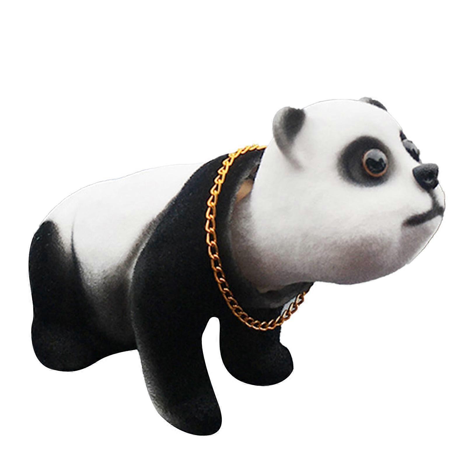 Eco Resin Panda Bobble Head Flocked